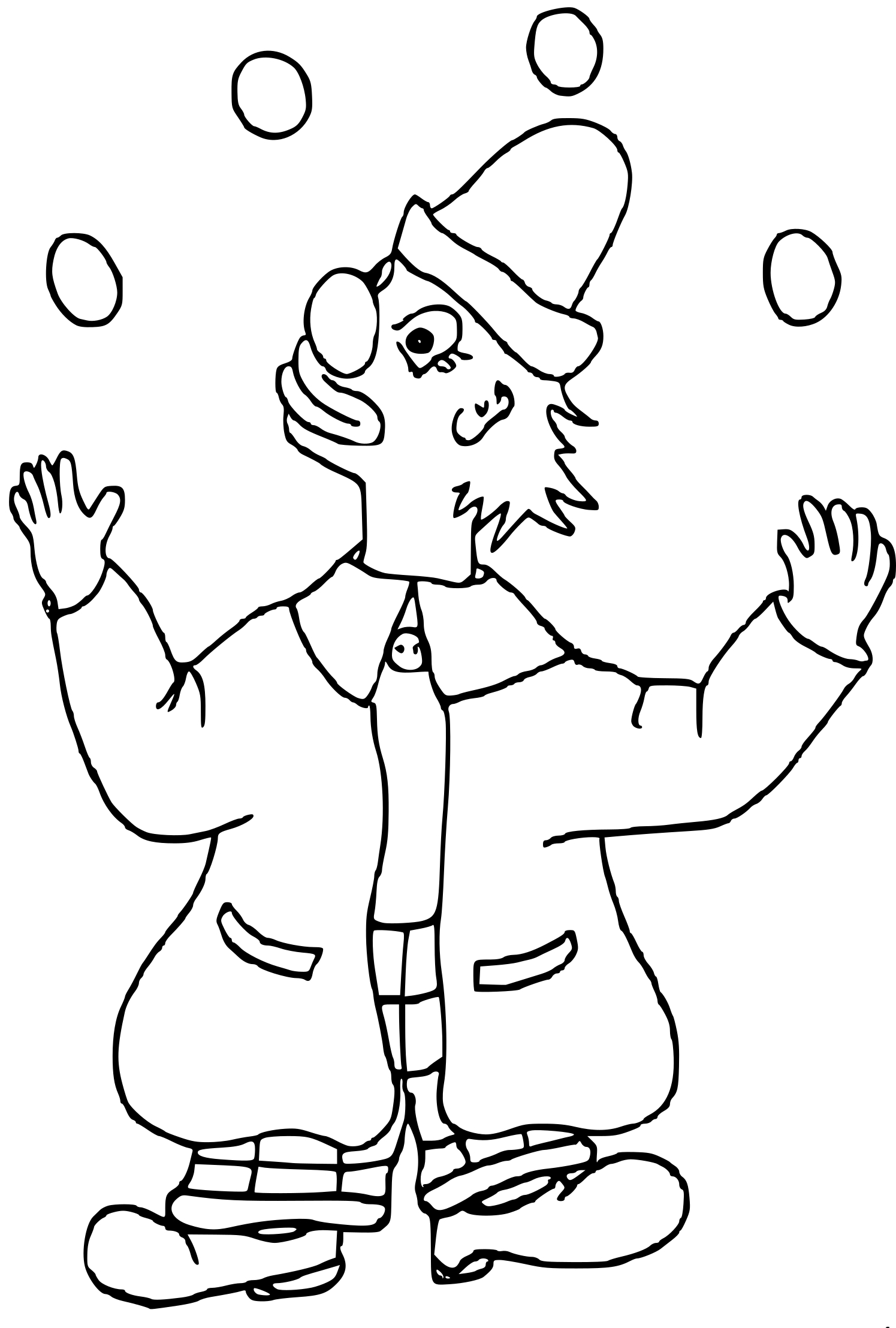 Coloriage clown jongleur