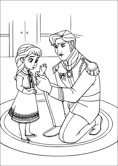 Elsa And Her Father coloring page