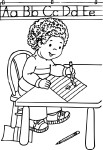 Coloriage enfant apprend à ecrire
