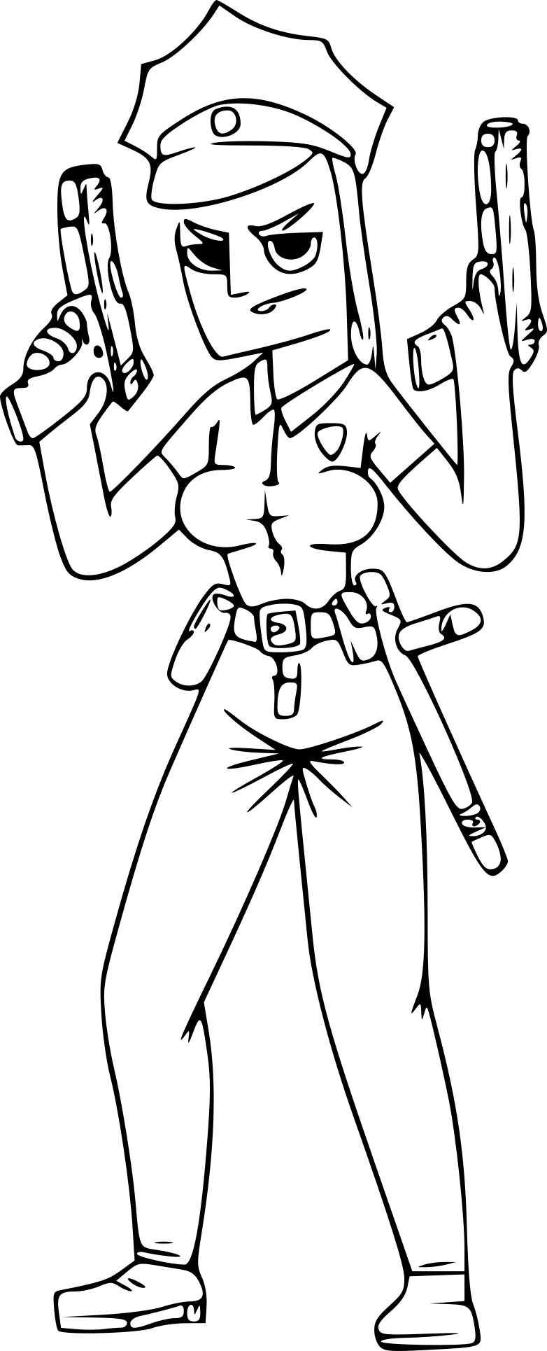 Coloriage femme policiere