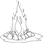 Campfire coloring page