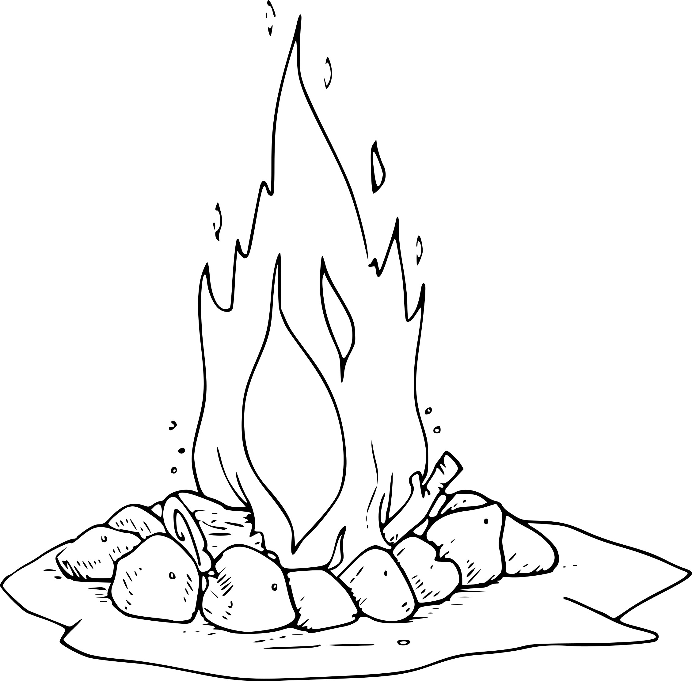 Campfire coloring page