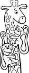 Giraffe And Monkey coloring page