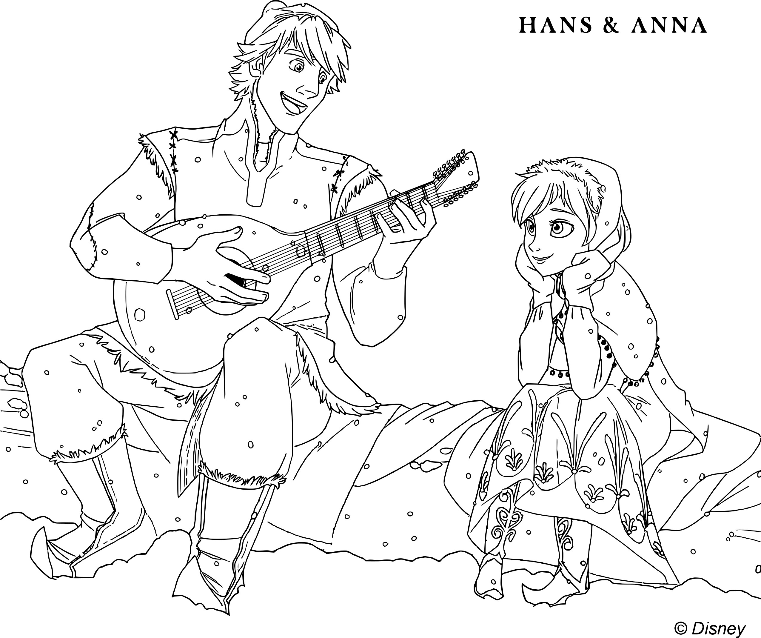 Coloriage Kristoff et Anna