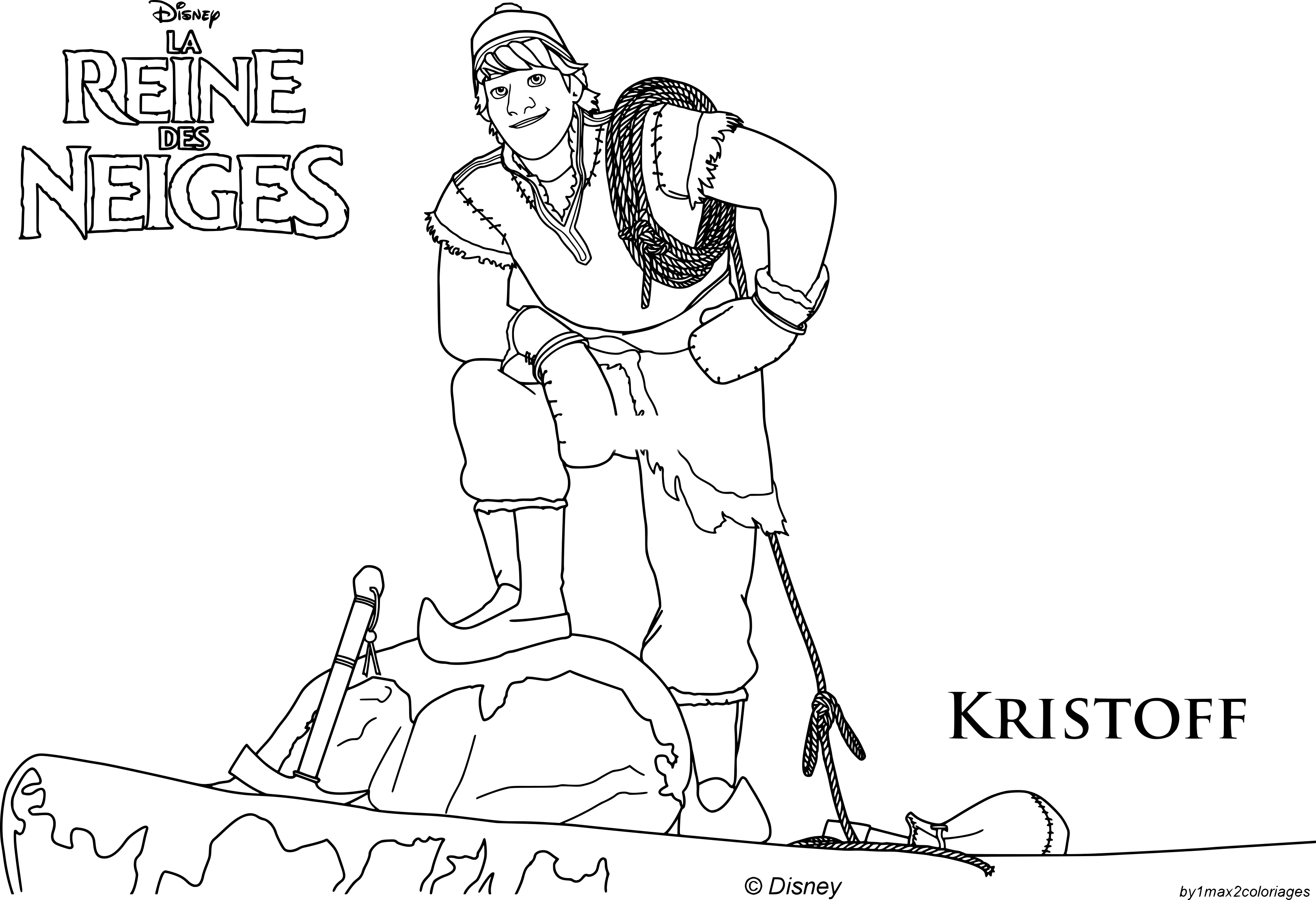 Coloriage Kristoff Reine des Neiges