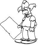 Krusty The Clown Simpson coloring page