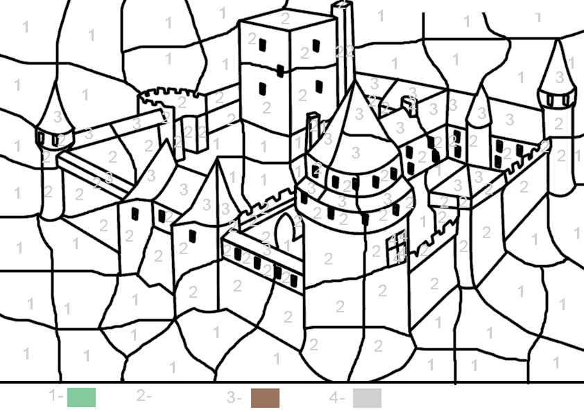 Coloriage magique chateau