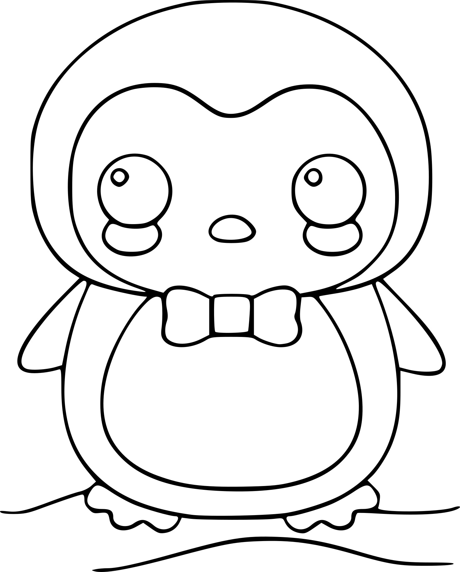 Coloriage manchot kawaii