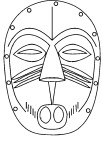 Mask Africa coloring page