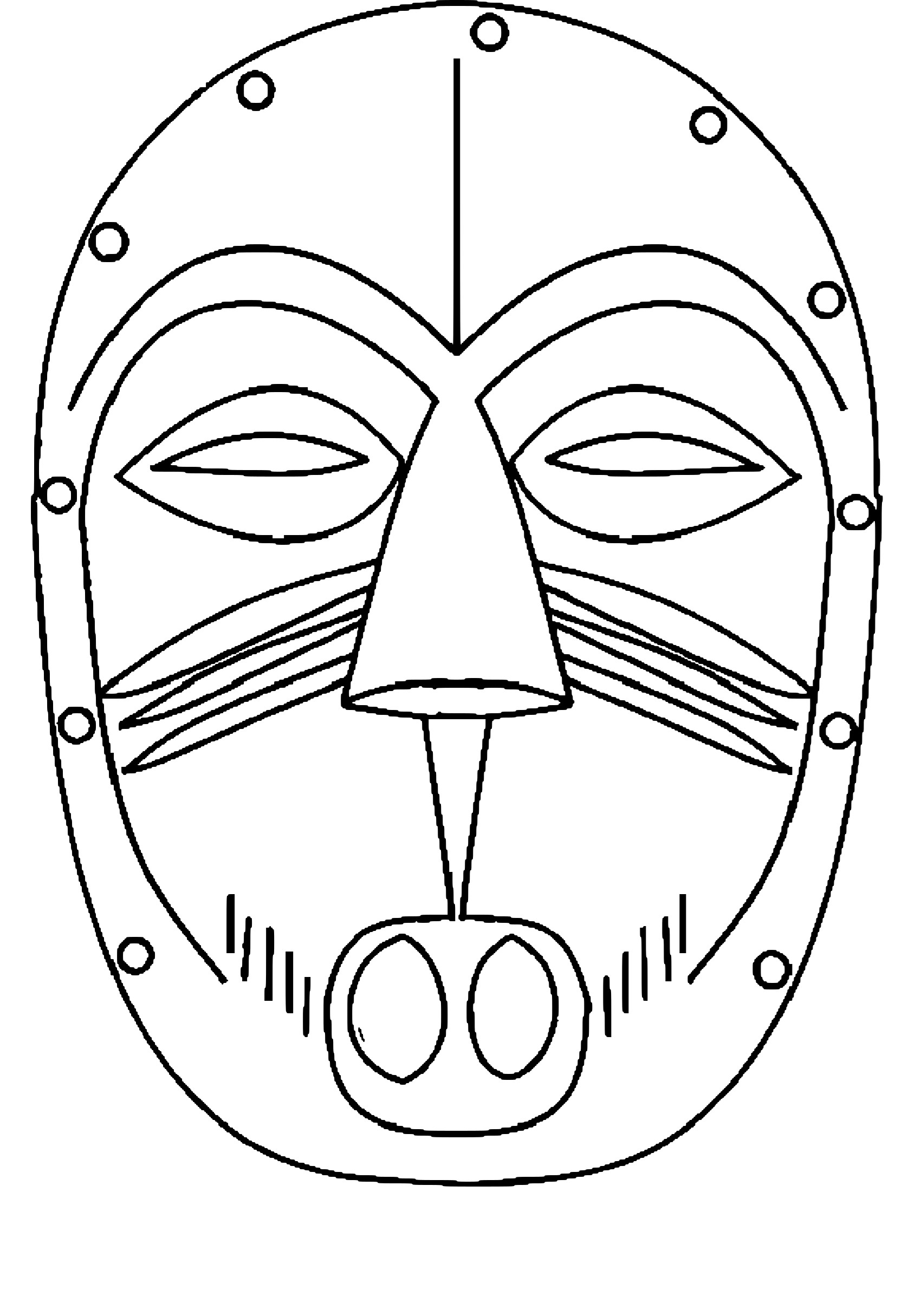 Mask Africa coloring page