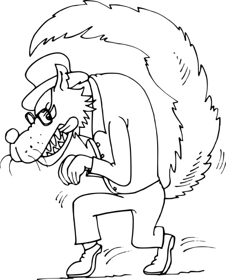 Coloriage mechant loup