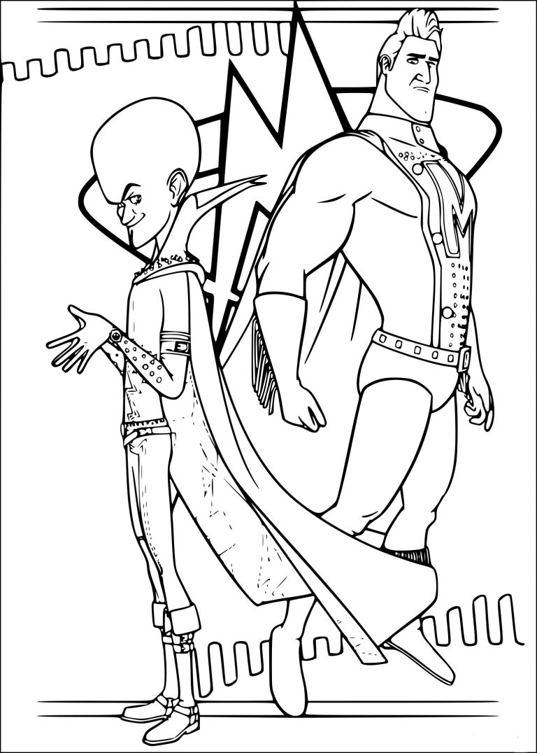 Megamind coloring page free printable - Coloriagemegamind 768x1076