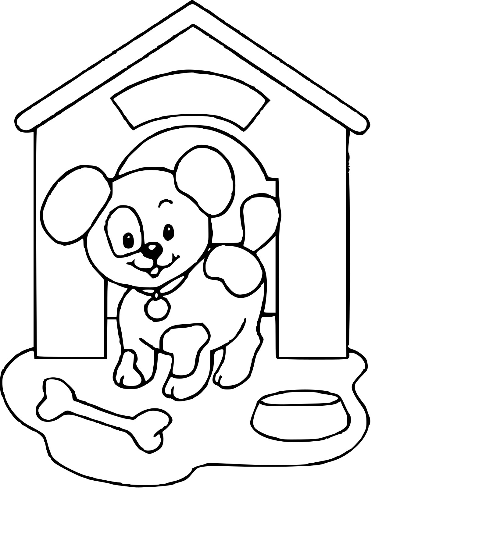 Coloriage niche de chien