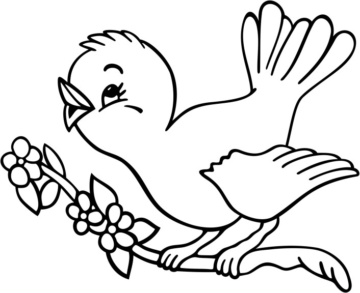 Bird On A Tree coloring page
