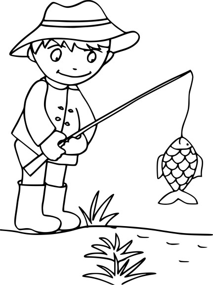 Fisherman coloring page
