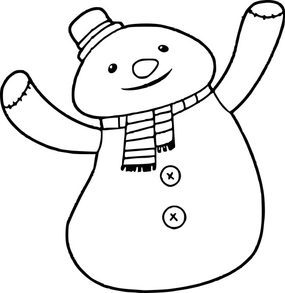 Coloriage peluche bonhomme de neige