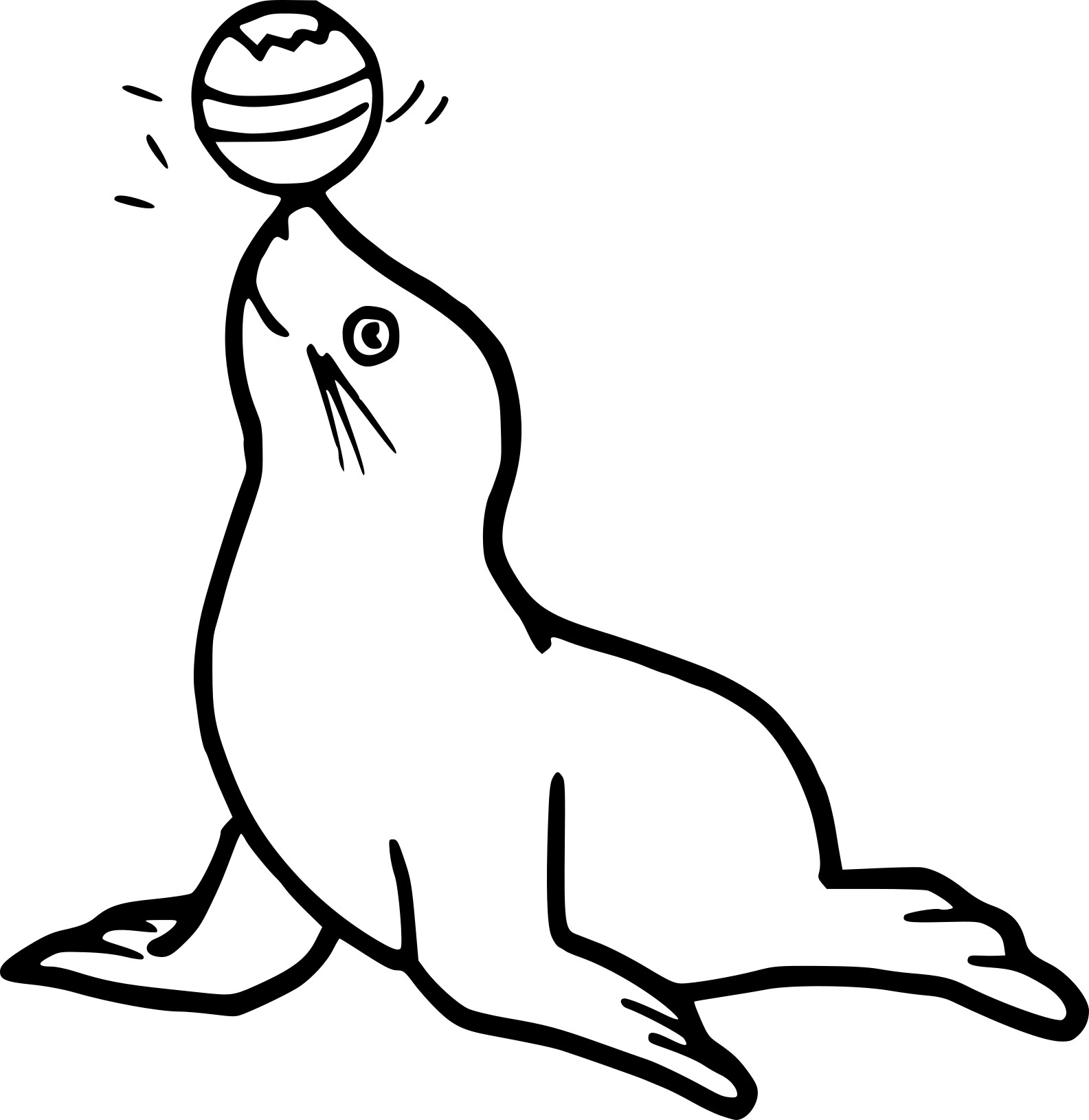 Seal With A Balloon coloring page