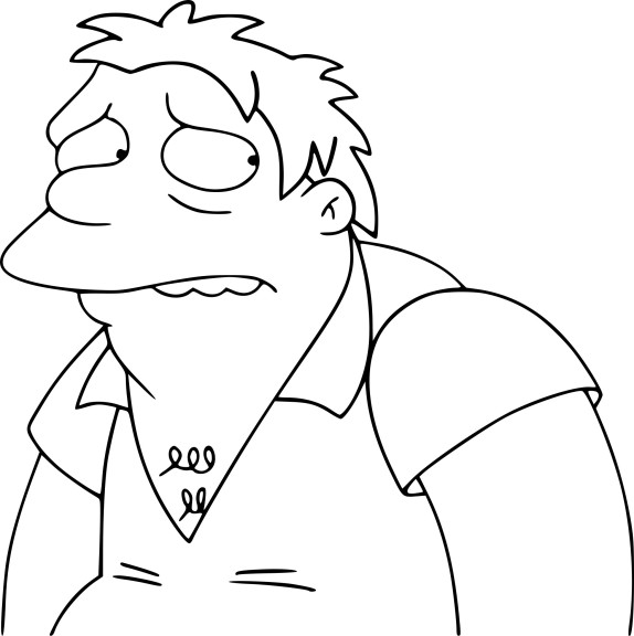 Coloriage Simpson Barney Gumble