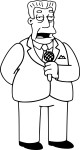 Simpson Kent Brockman coloring page