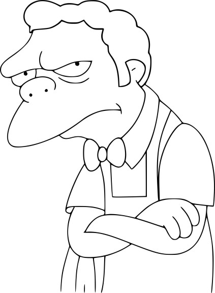 Coloriage Simpson Moe Szyslak