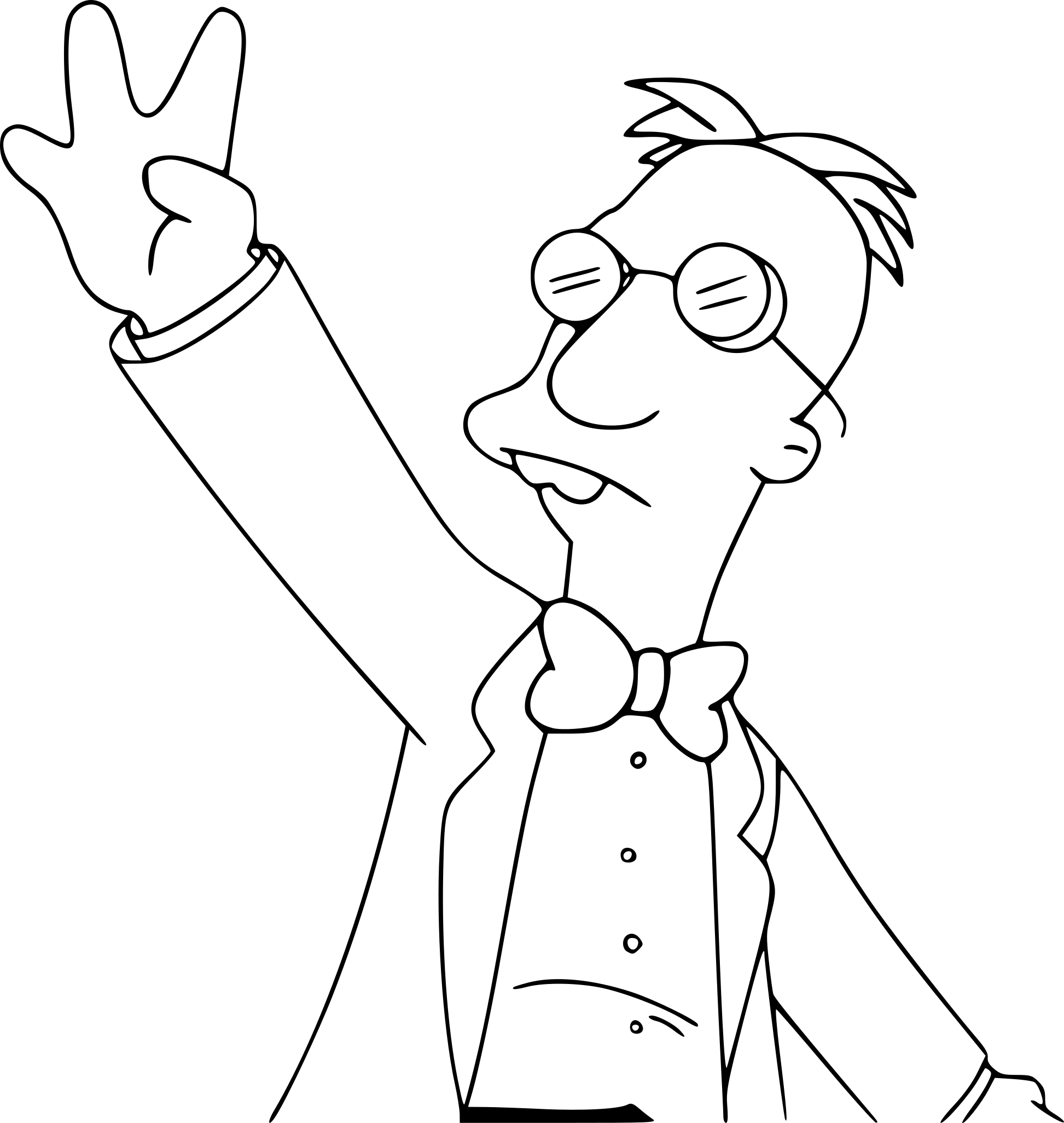 Simpson Professor Frink coloring page