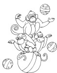 Coloriage singe jongleur