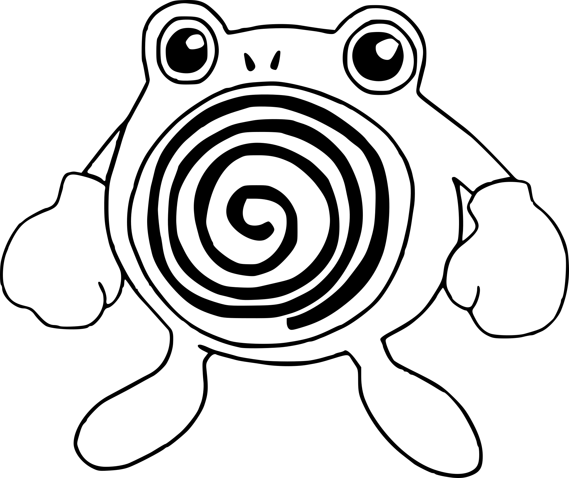 Disegno di Pokemon Poliwhirl da colorare