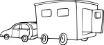 Car And Caravan coloring page