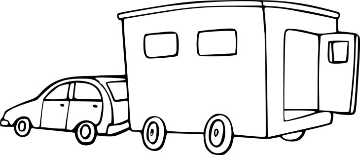 Car And Caravan coloring page