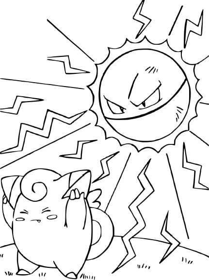 Voltorbe And Melofee coloring page