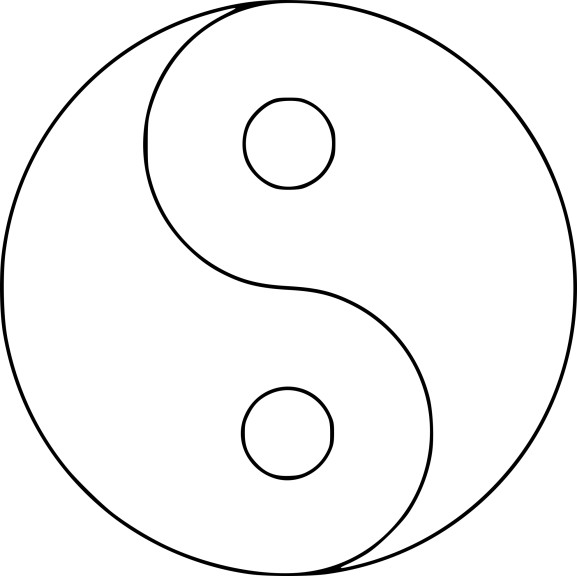 Yin Yang coloring page