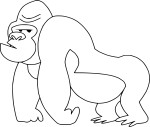 Gorilla drawing and coloring page