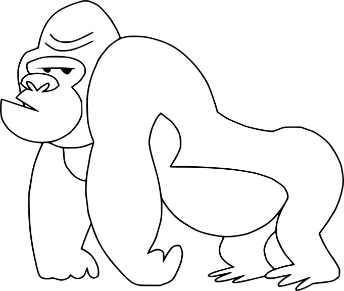 Disegno di Disegno di gorilla e da colorare