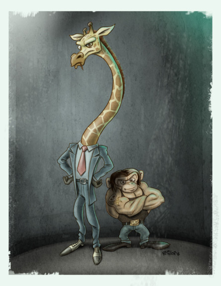 Giraffe And Monkey