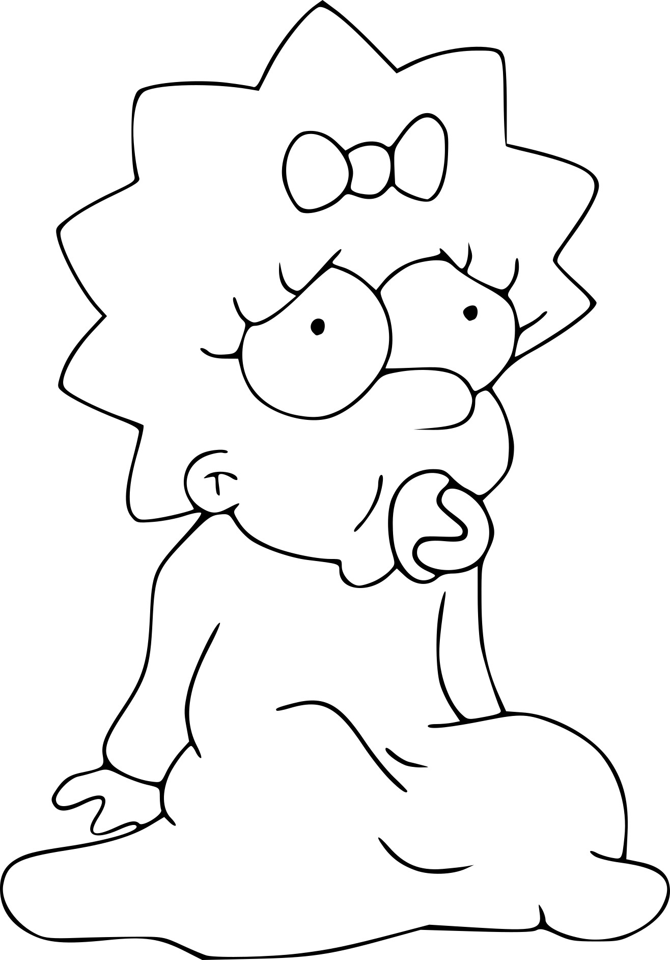 Maggie Simpson drawing and coloring page