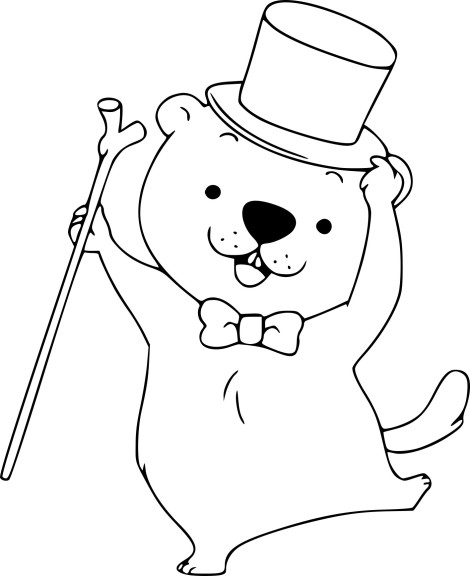 Free Groundhog coloring page