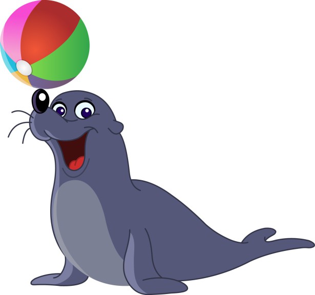 Seal With A Balloon