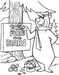 Disegno di L'orso Yogi gratis da colorare