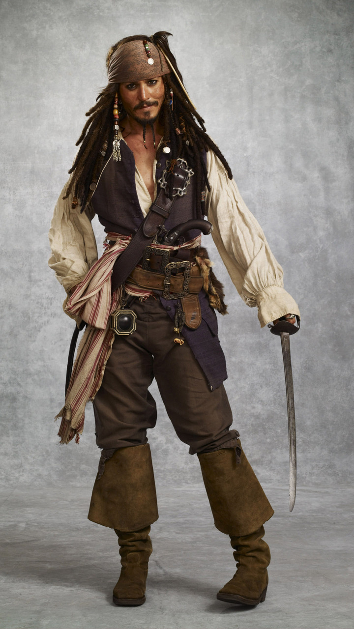 Coloriage capitaine Jack Sparrow à imprimer