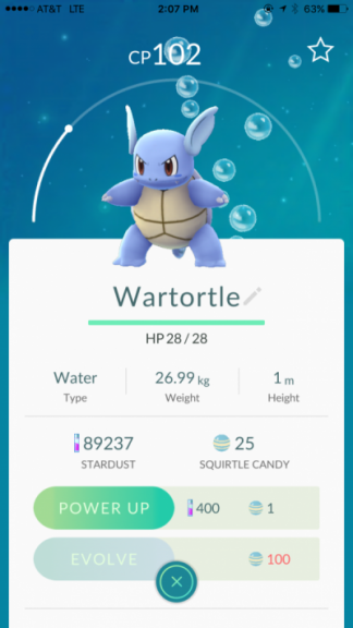 Wartortle Pokemon Go