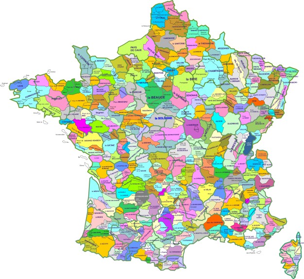 Disegno di Mappa vuota della Francia da colorare