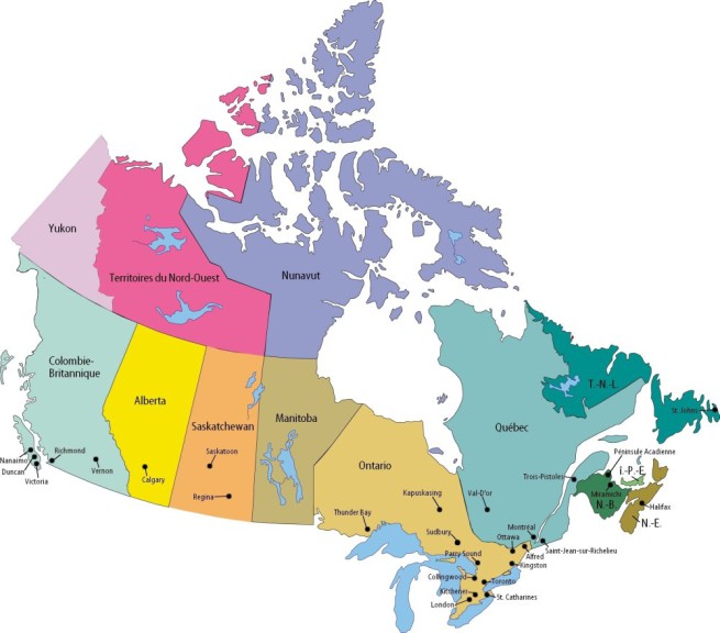 Disegno di Mappa del Canada da colorare