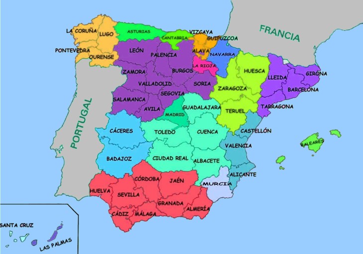 Disegno di Mappa Spagna da colorare