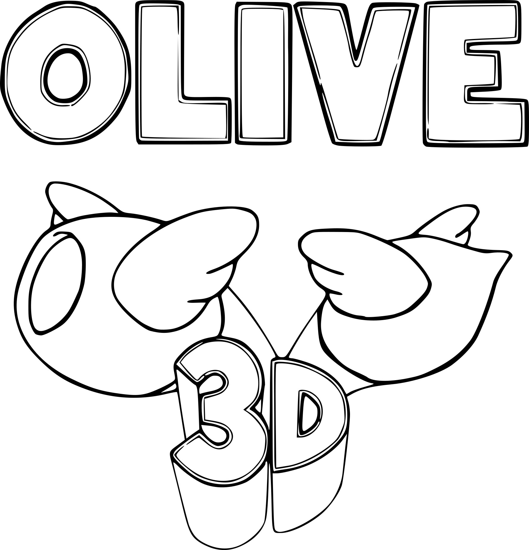 3D coloring page