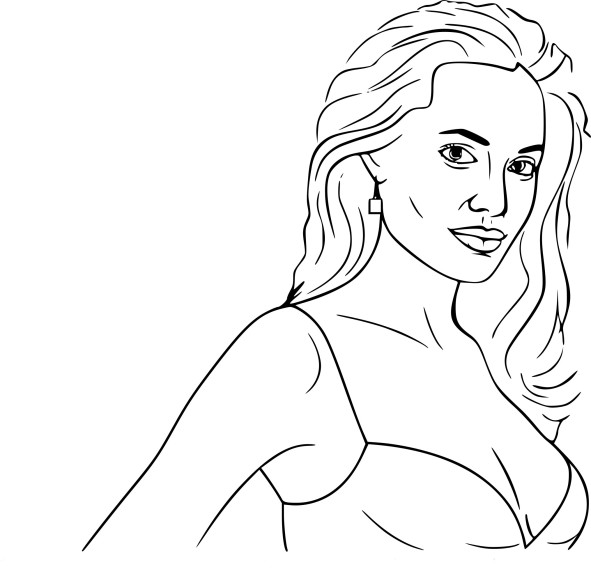 Coloriage Angelina Jolie