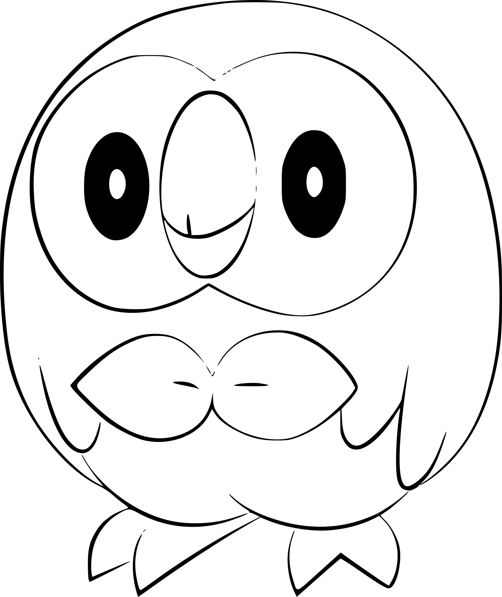 Disegno di Pokemon Rowlet da colorare