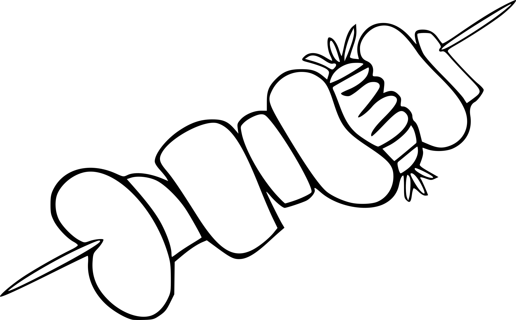 Meat Brochette coloring page