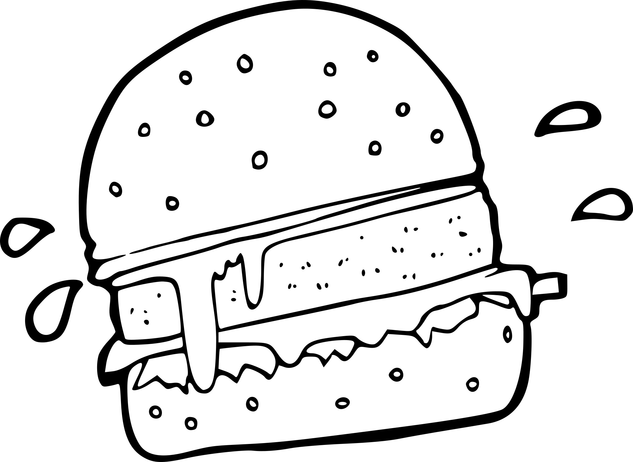 Burger coloring page