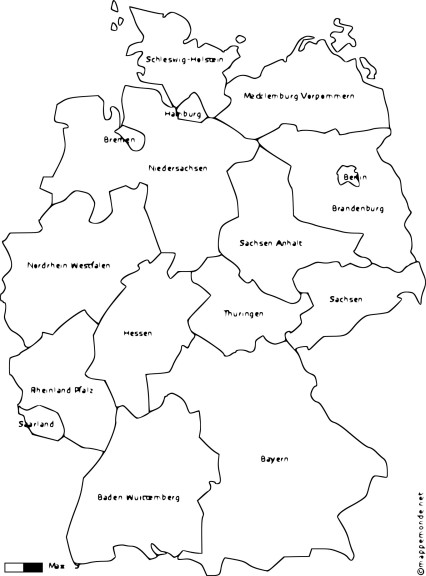 Map Germany coloring page