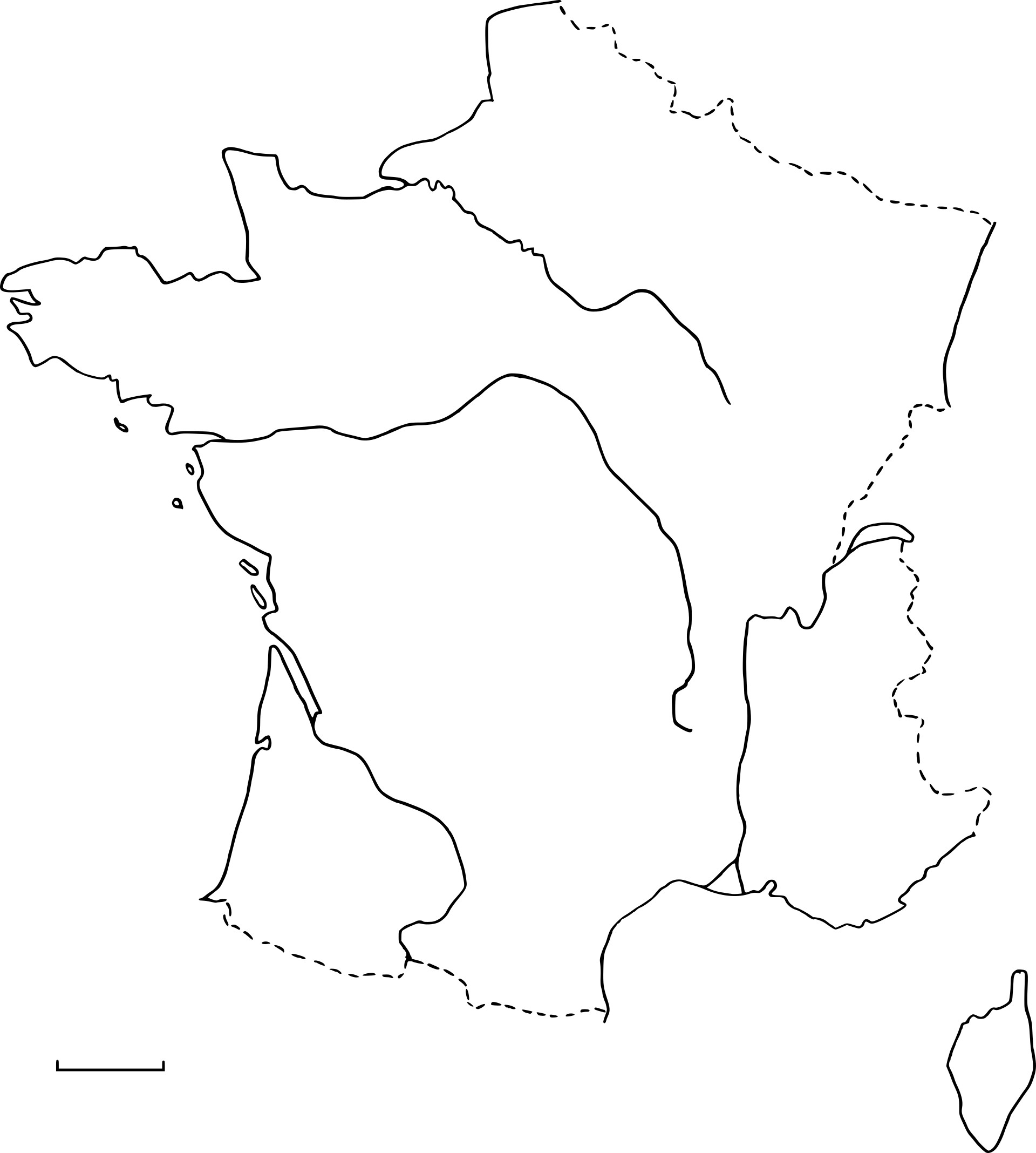 Disegno di Mappa vuota della Francia da colorare